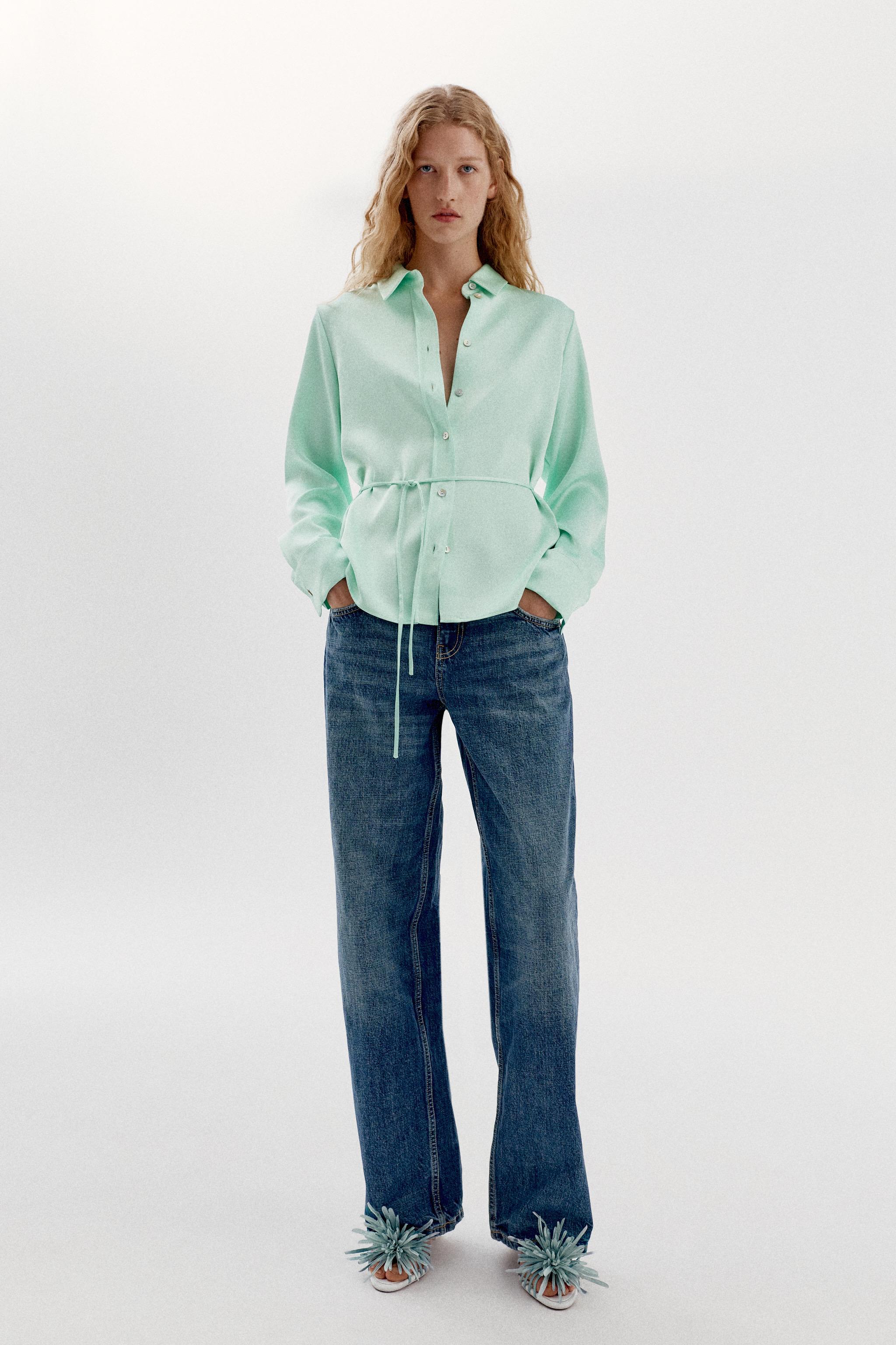 SATIN BACK-TIE SHIRT
